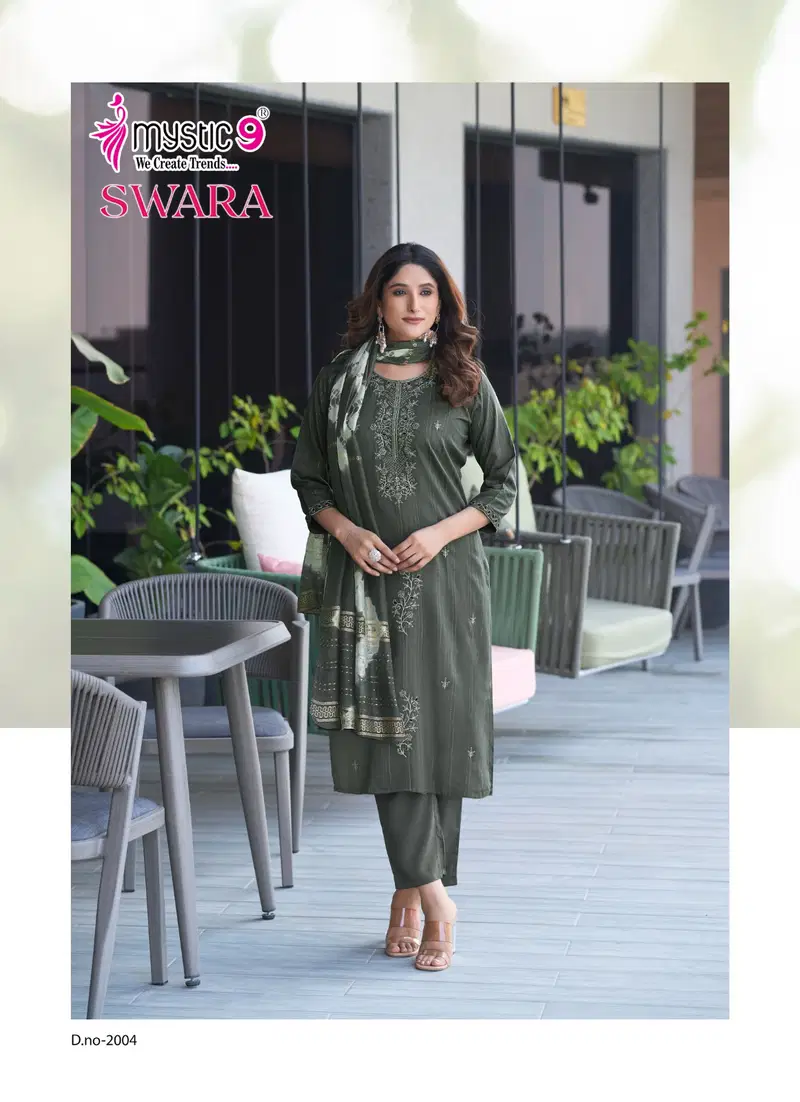  Swara Vol 2 by Mystic 9  Rayon Dobby Kurti Bottom With Dupatta